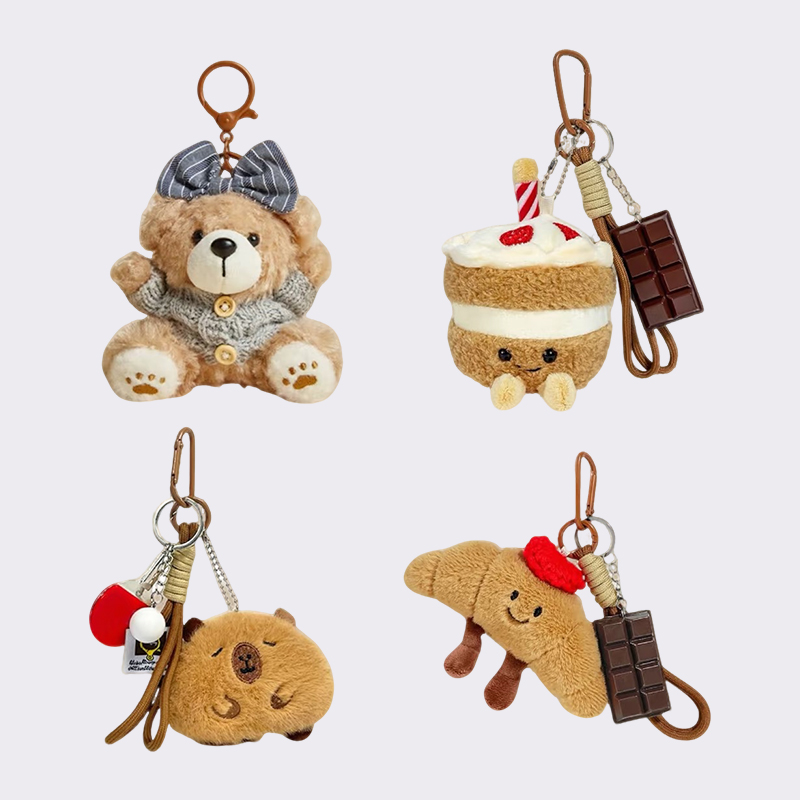 Dessert & Bear Plush Charms