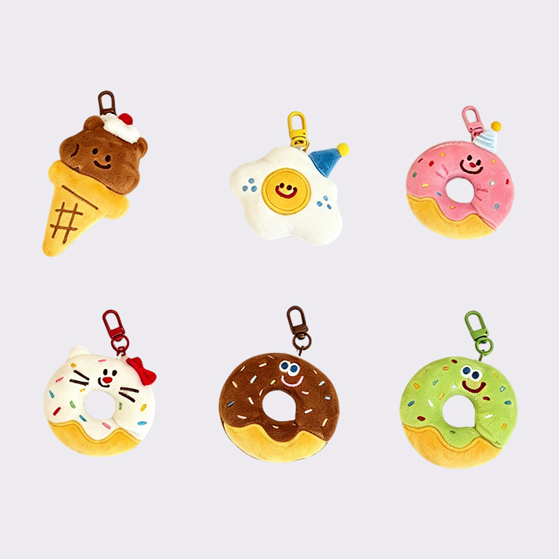 Donut & Ice Cream Dessert Plush Keychains