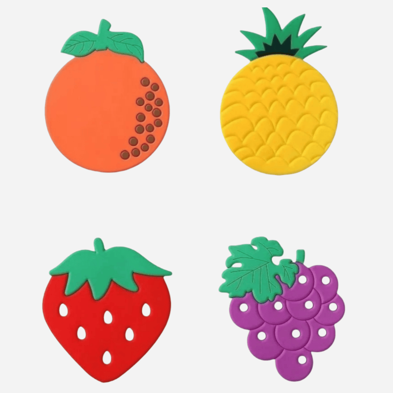 Fruit-shaped custom PVC drink coasters