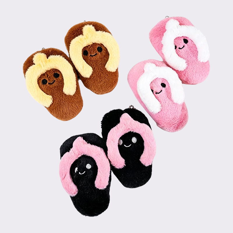 Funny Flip‑flop Slipper Plush Keyrings
