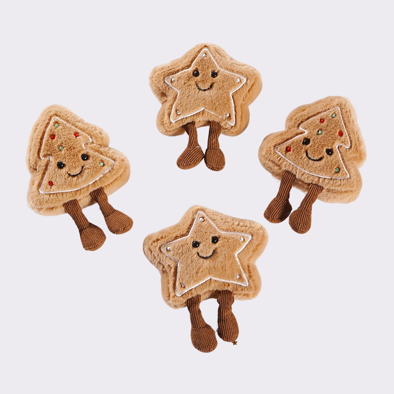 Gingerbread Star & Tree Plush Ornaments