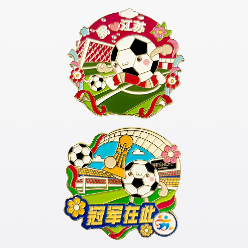 Jiangsu Football Champion Metal Fridge Magnet Set Two Piece