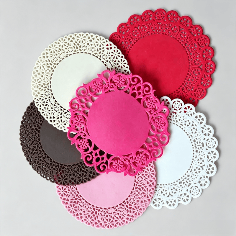 Lace hollow pattern custom PVC coasters