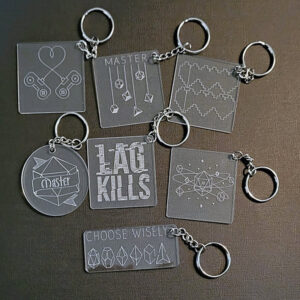 Laser Engraving acrylic keychain example