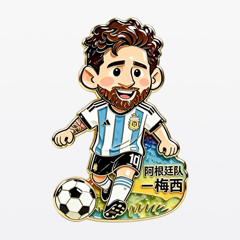 Lionel Messi Argentina 10 Cartoon Metal Fridge Magnet Pin