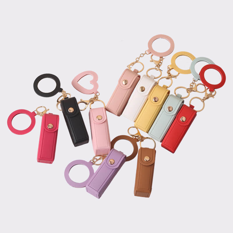 Lipstick Case Leather Key Fobs