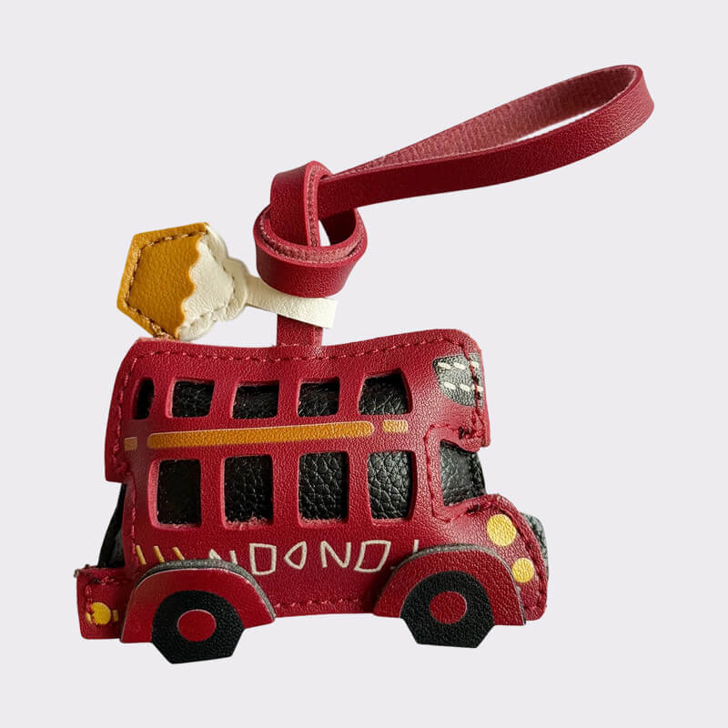 London Bus Leather Keyring