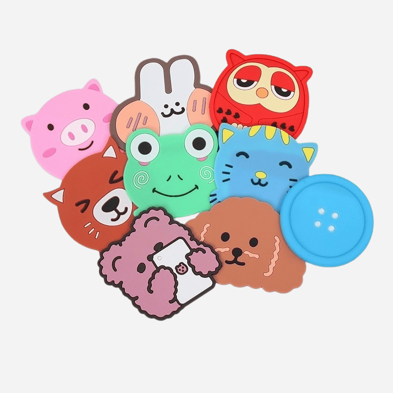 Mixed cartoon animal custom PVC coasters