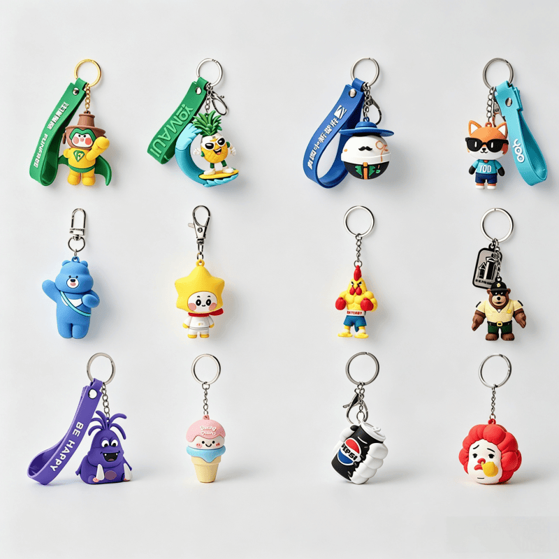 Mixed Custom Mascot 3D PVC Keychains