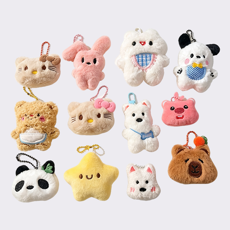 Mixed Cute Cartoon Animal Plush Pendants