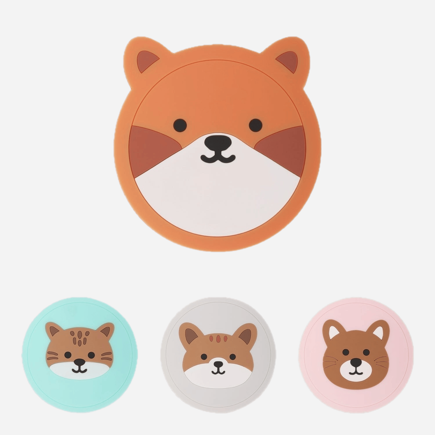 Puppy dog-shaped custom PVC coasters