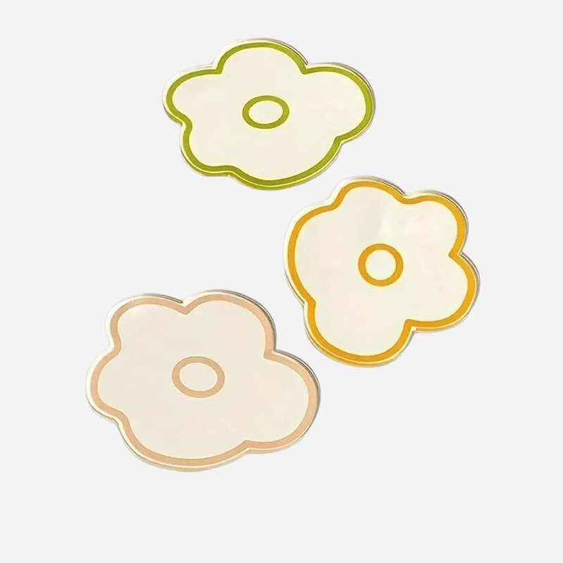 Simple flower-shaped custom PVC coasters