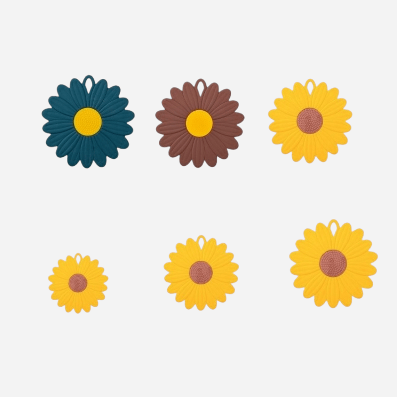 Sunflower design custom PVC drink coasters