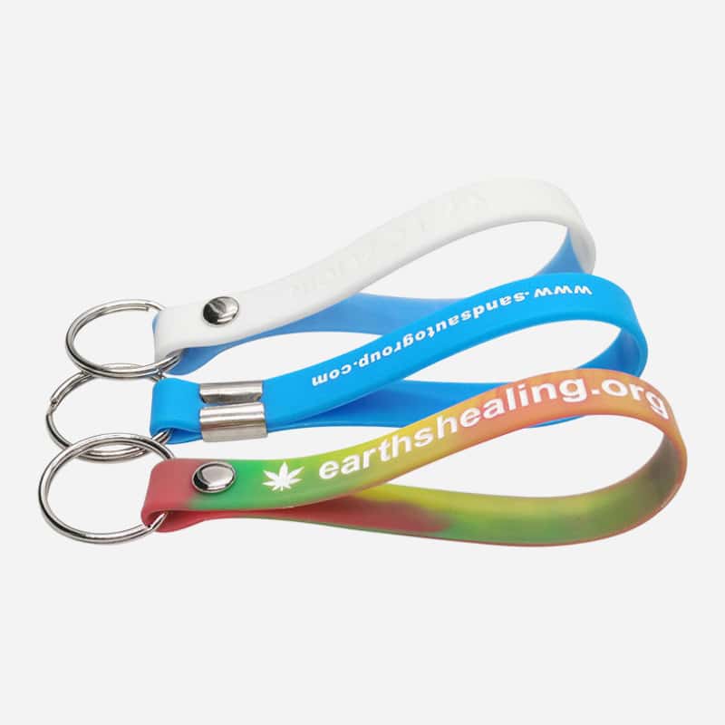Tie‑dye Silicone Wrist Keychain Lanyard