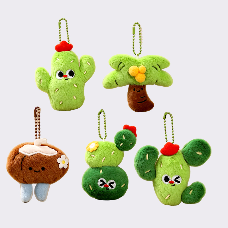 Tropical Plant Coconut Cactus Plush Pendants