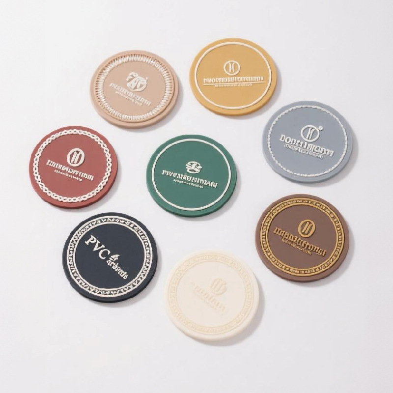 Vintage-style custom logo PVC coasters