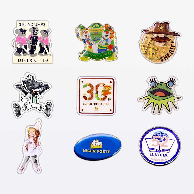 Assorted Mixed‐Theme Custom Enamel Pin Badge Set