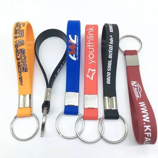 Automotive promotional rubber strap keychain options