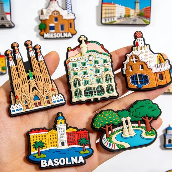 Custom soft PVC Barcelona landmark fridge magnets