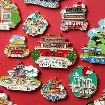 Detailed Beijing metal fridge magnet collection