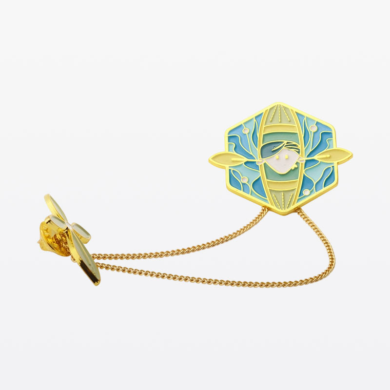 Chain Attached Dual‐Piece Anime Custom Hard Enamel Pin