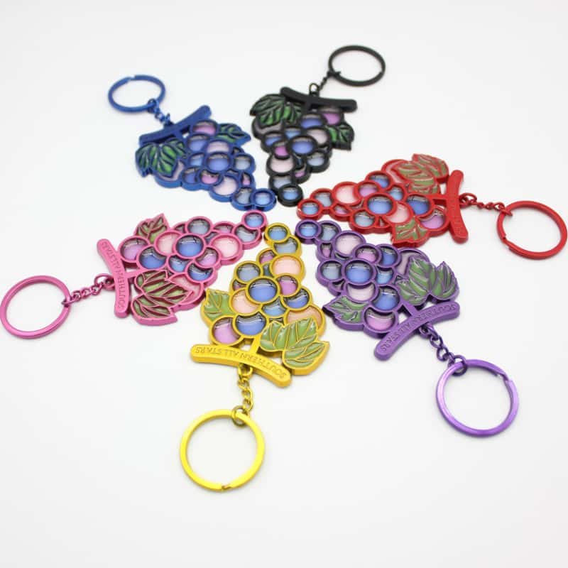 Colorful metal keychain hardware for bulk order planning