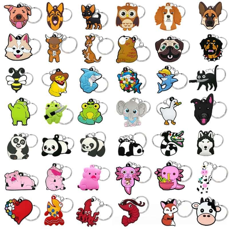 Animal PVC keychain samples for bulk quality inspection