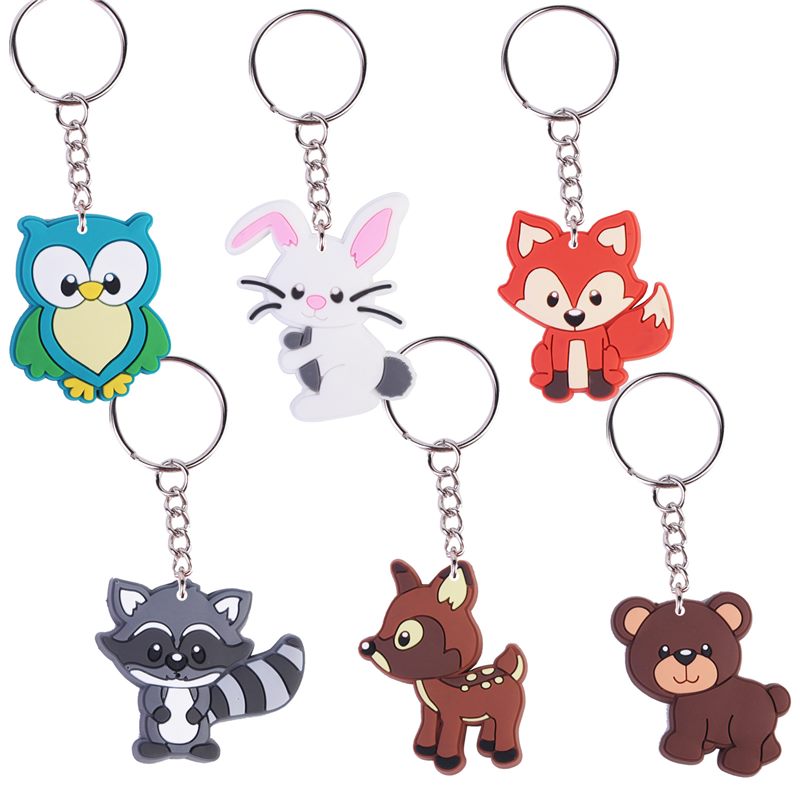 Custom animal PVC keychain manufacturer samples with secure hardware