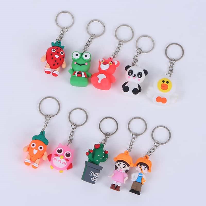 Custom character PVC keychain samples for bulk quality comparison