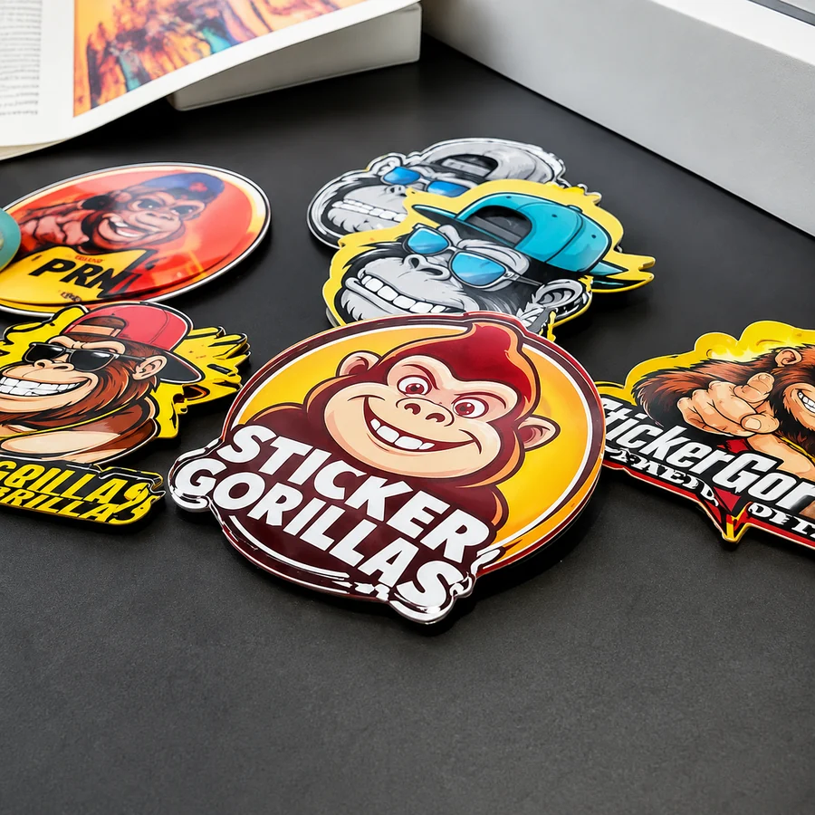 Custom die-cut fridge magnets prepared for production