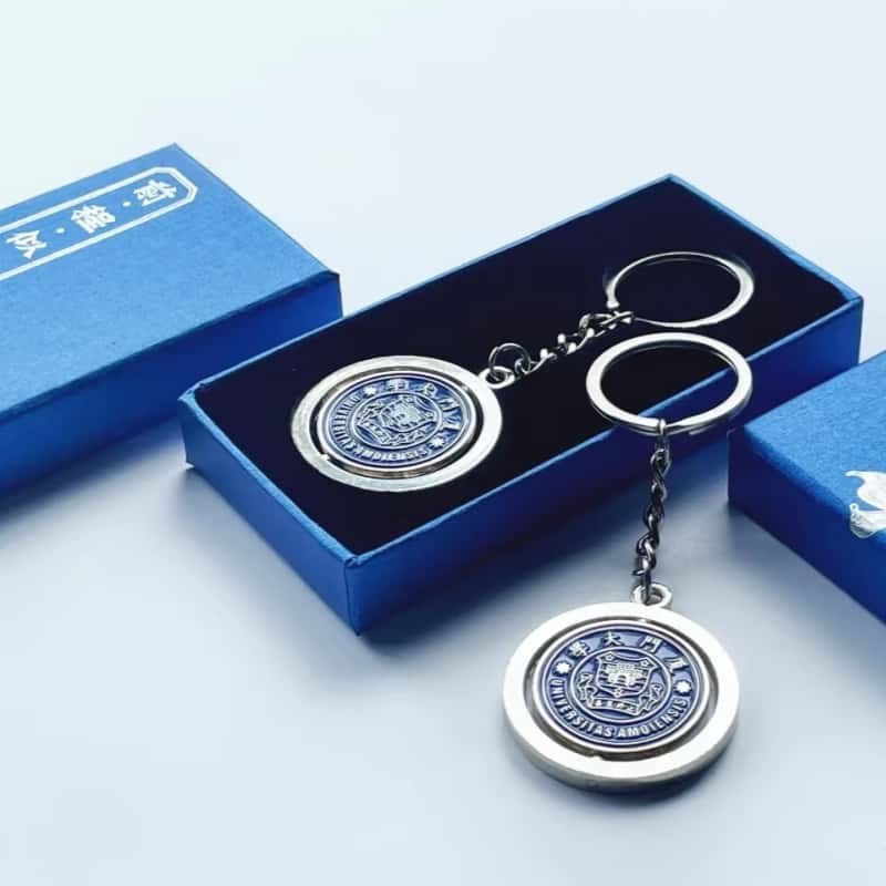 Custom keychain product and retail packaging label records