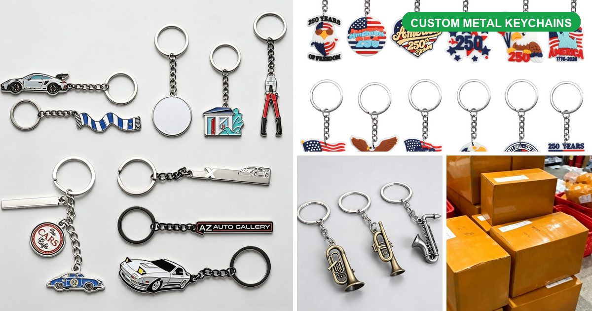 Custom metal keychain manufacturer product range and bulk packaging