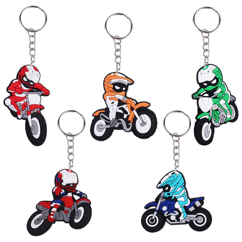 Custom motorbike PVC keychain production for export orders