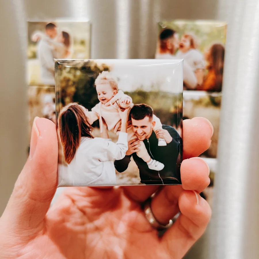 Custom printed photo fridge magnet sample