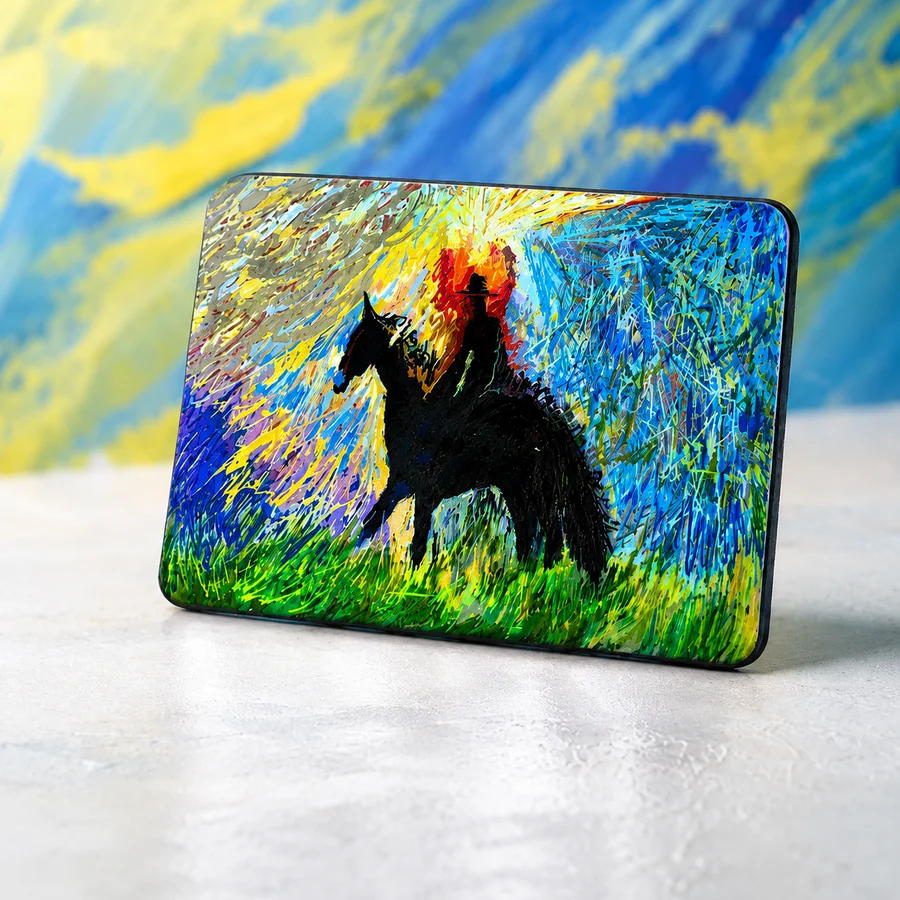 Custom printed fridge magnet sample for artwork review