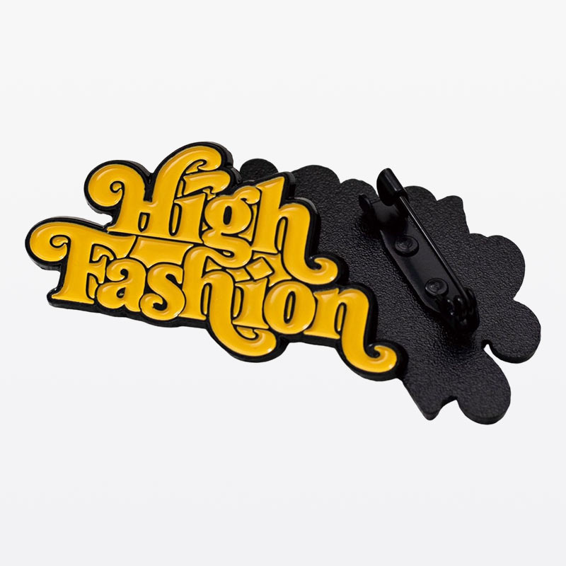 Custom Text Logo Enamel Pin With Safety Clasp