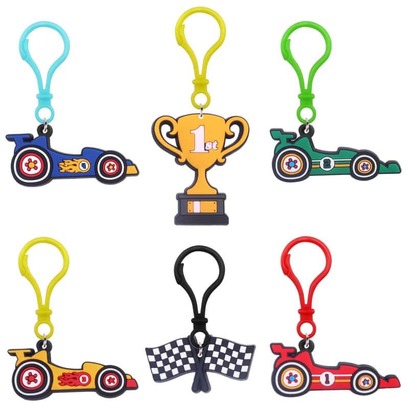Custom trophy PVC keychain designs with multiple color combinations