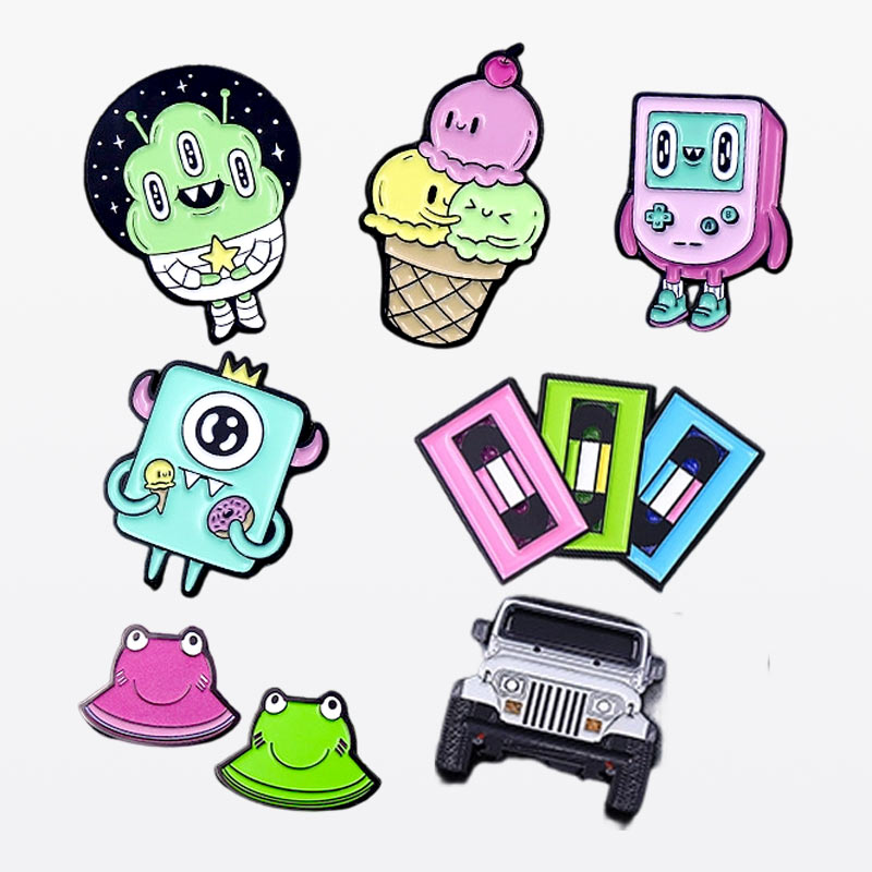 Cute Retro Cartoon Hard Enamel Lapel Pins