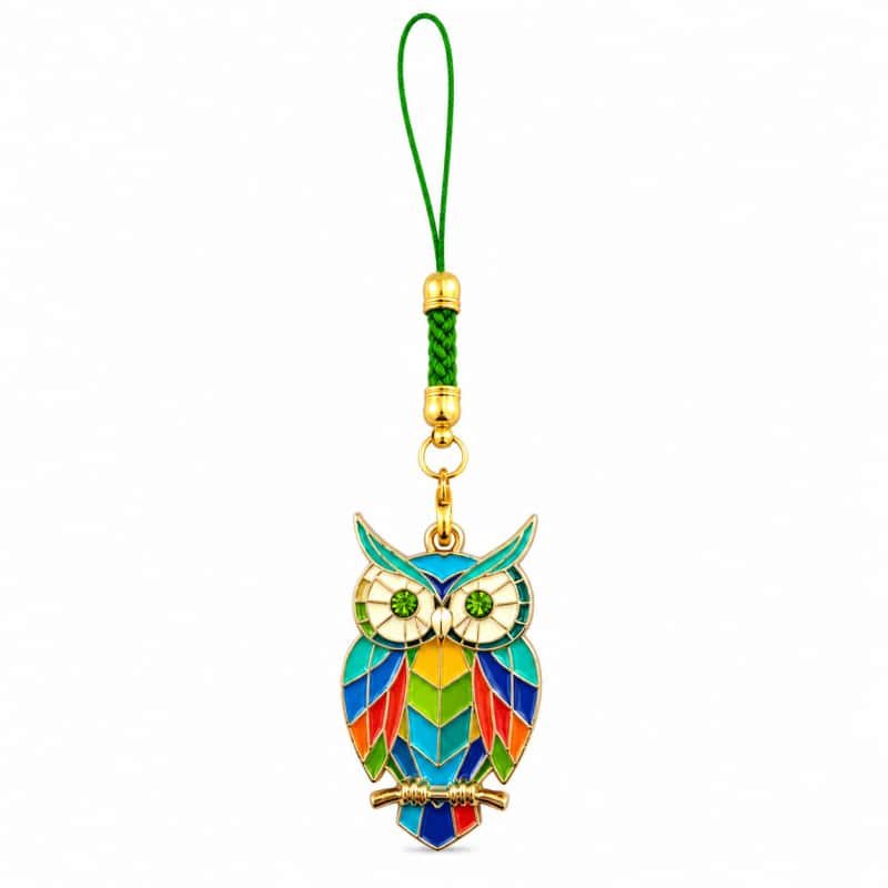Enamel owl metal keychain pre-tooling artwork sample