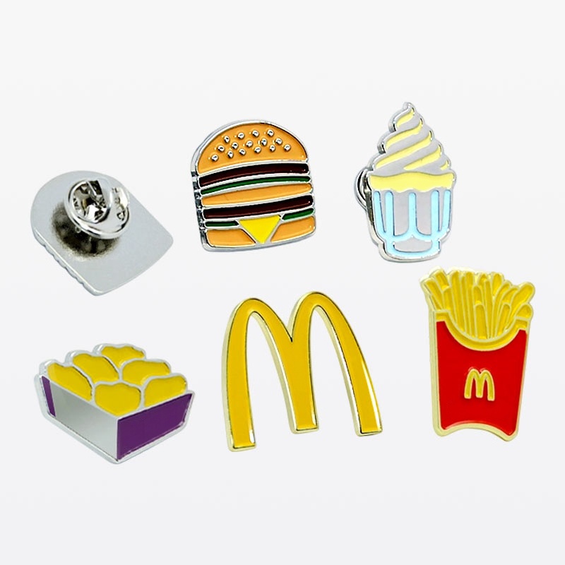 Fast Food Hamburger Fries Custom Food Enamel Pins
