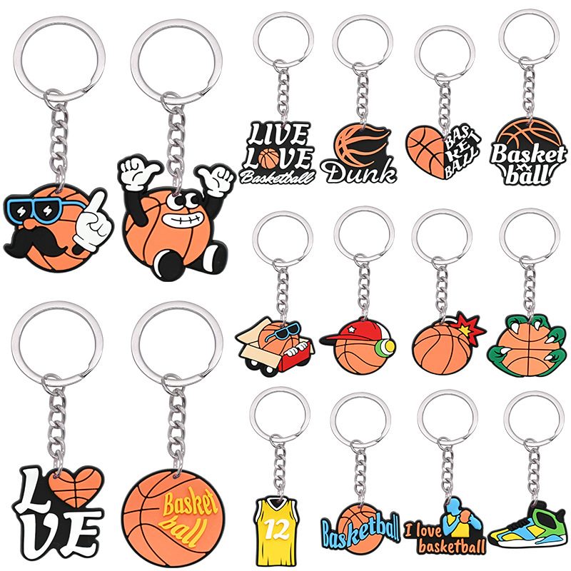 Food and sports PVC keychain collection for factory quality control
