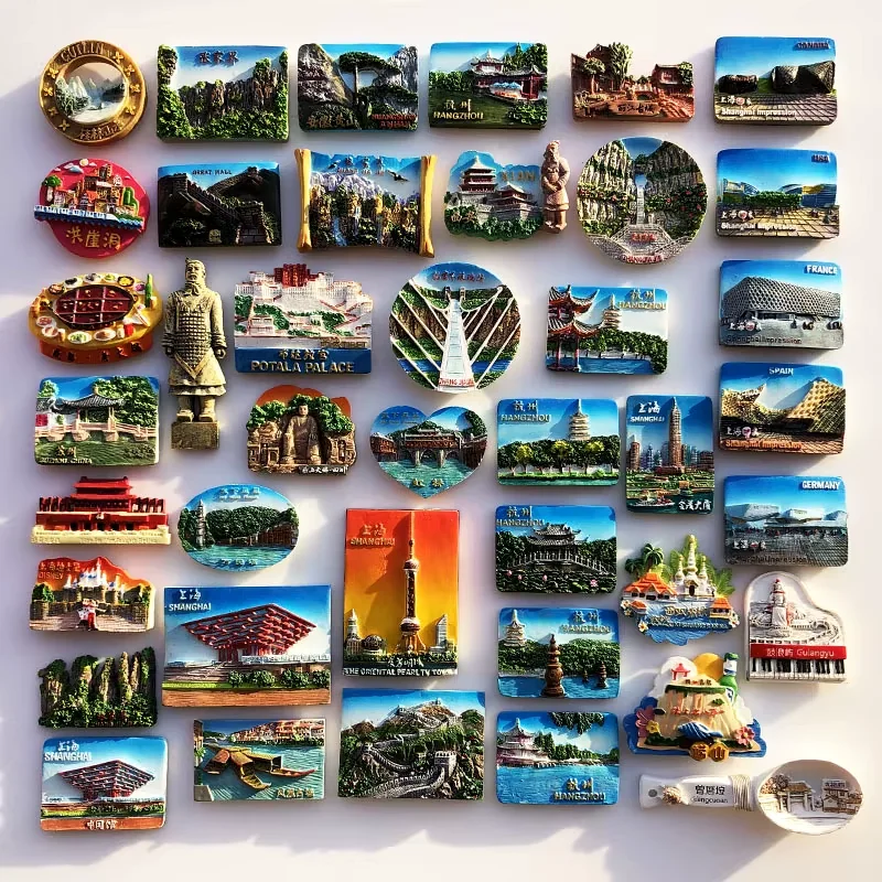 Assorted completed fridge magnet samples