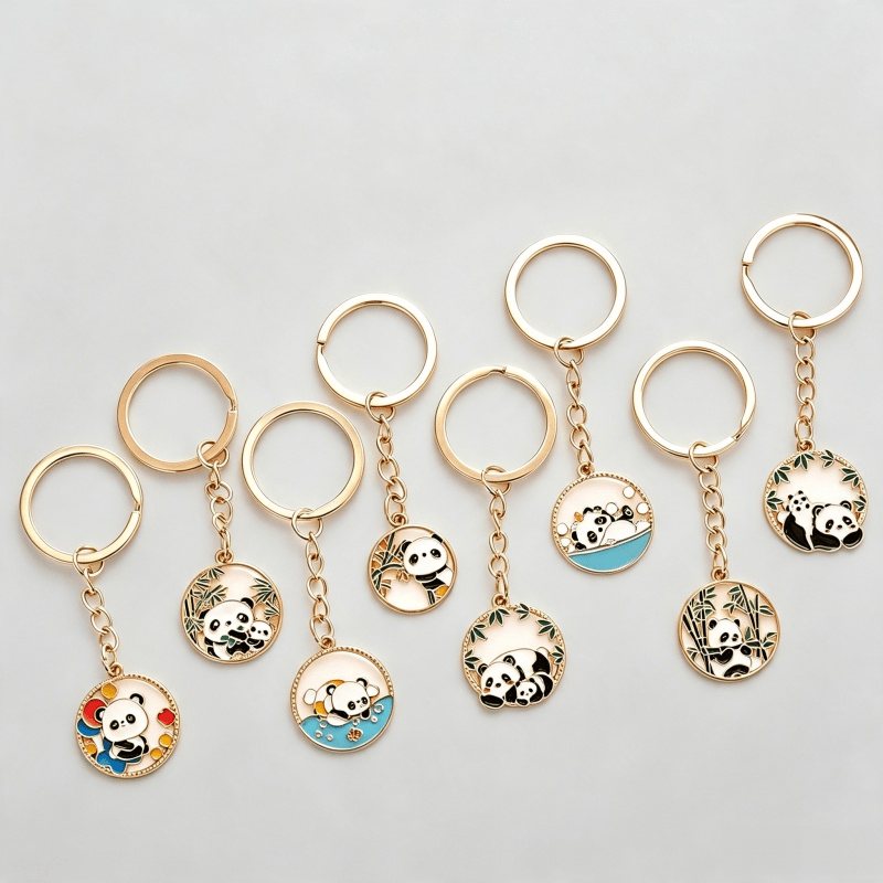 Gold plated metal keychain production batch