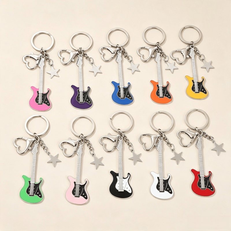 Guitar metal keychain batch for color quality control