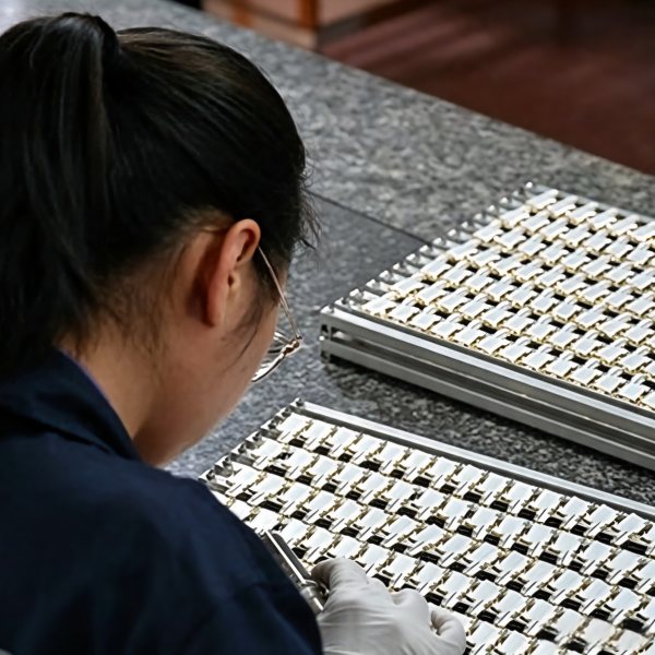 Metal keychain quality inspection during bulk production