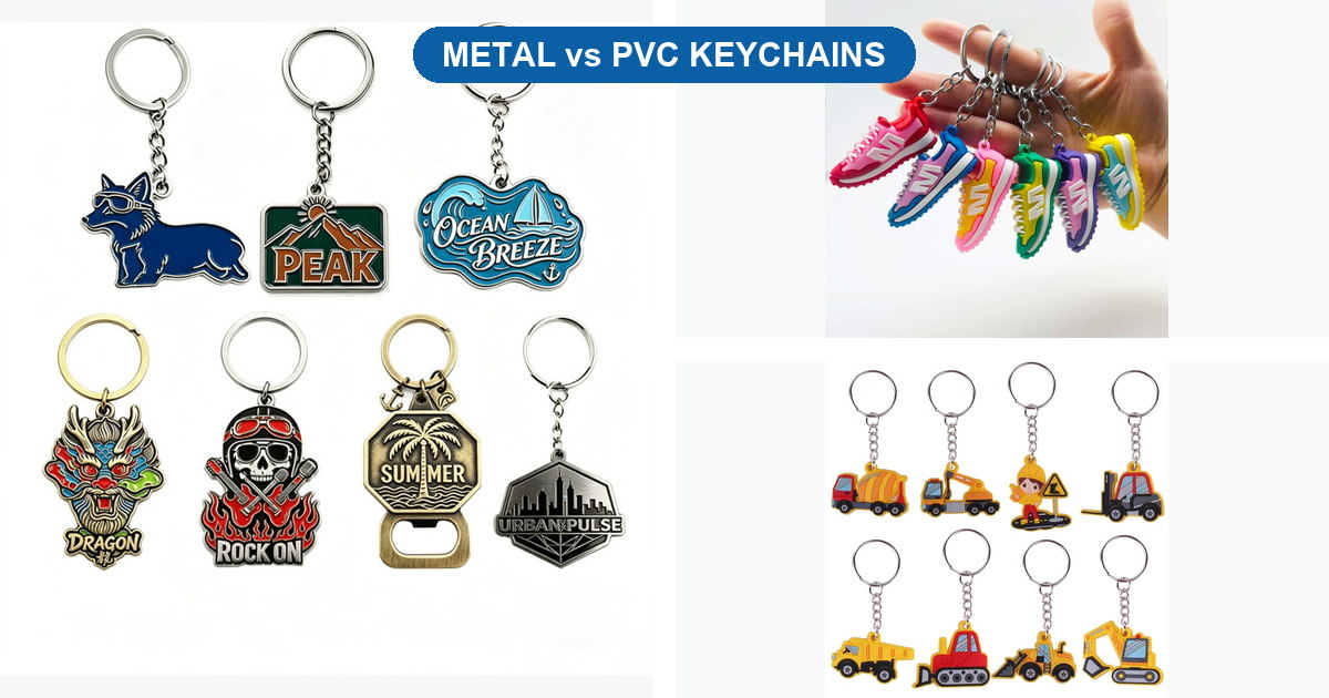 Metal vs PVC keychains for promotional gift material comparison