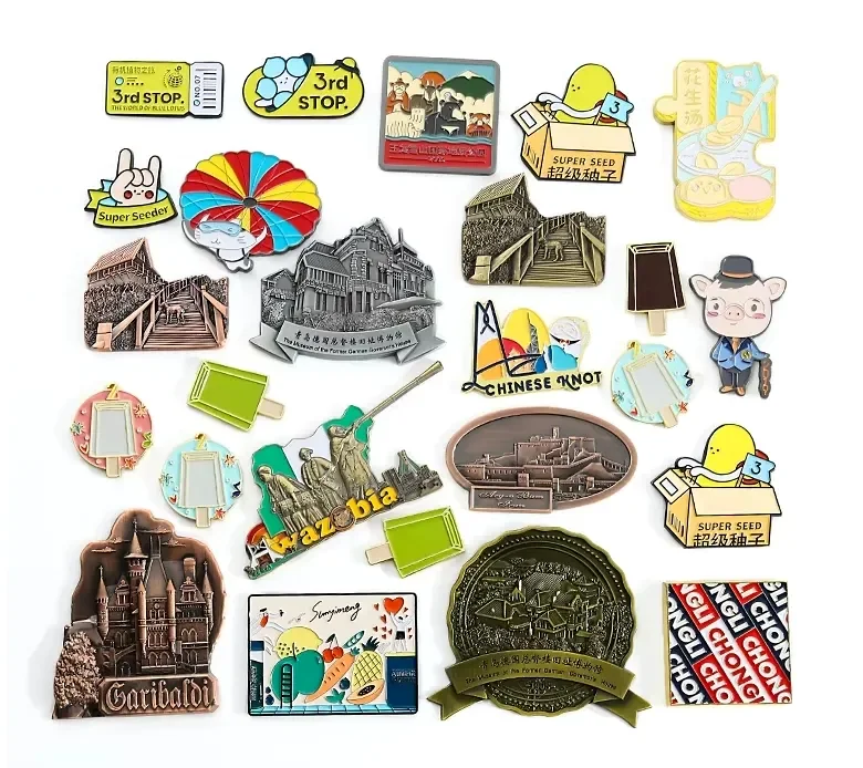 Mixed material souvenir fridge magnet samples