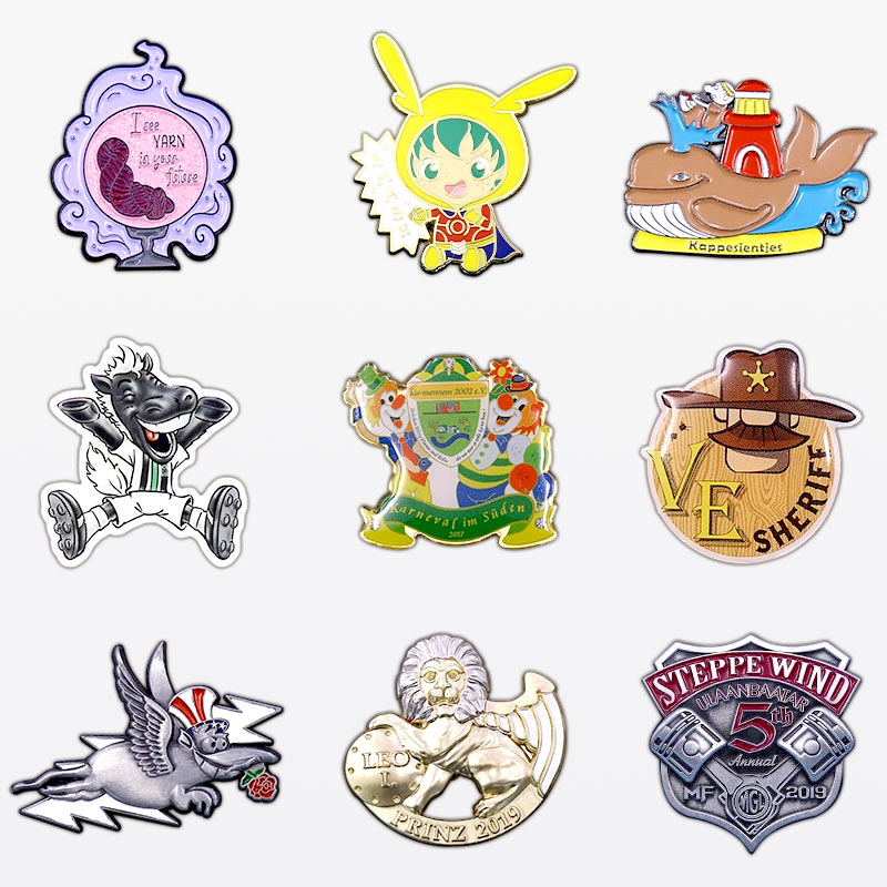 Multi‐Style Festival Cartoon Character Custom Enamel Pins Set