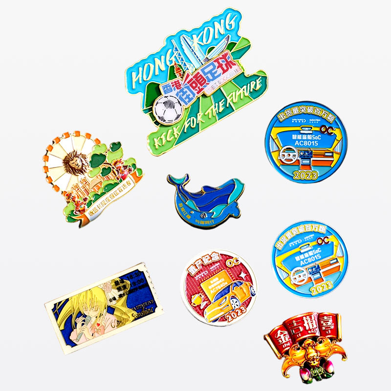 Multi‐Theme Custom Metal Enamel Pins Collection