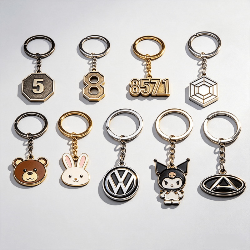 Plated logo metal keychains for corporate promotions
